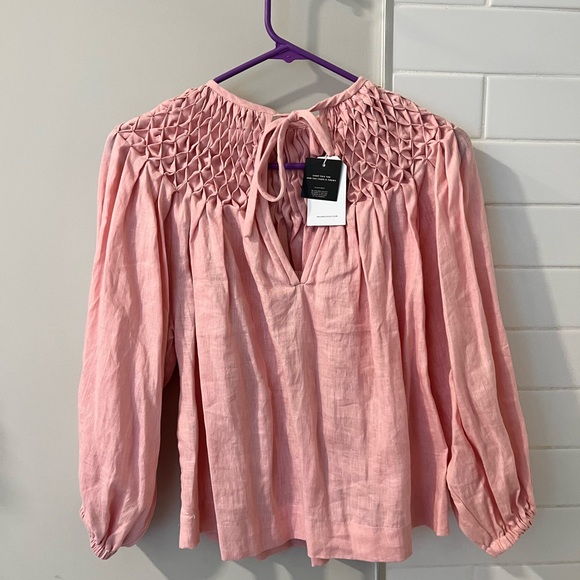Innika Choo Pink Linen Blouse, Size 0, BNWT - Picture 1 of 7